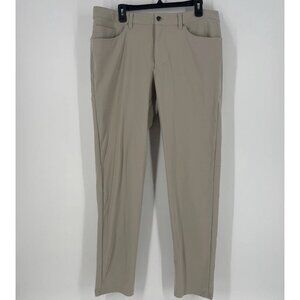 Lululemon ABC Pants Mens Size 36 Athletic Khaki Beige Chino Golf 5 Pocket